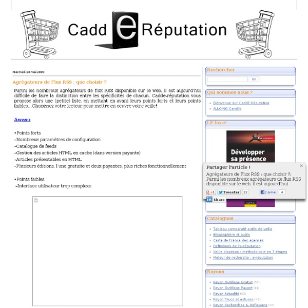CaddeRéputation : Agrégateurs de Flux RSS