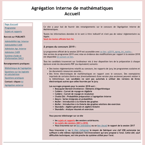 Agrégation interne de mathématiques: accueil