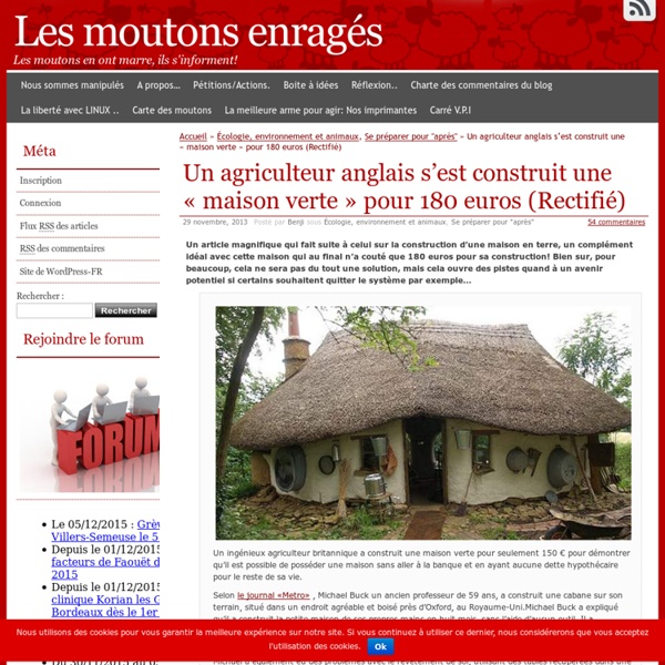 Un agriculteur anglais s’est construit une « maison verte » pour 180 euros (Rectifié)