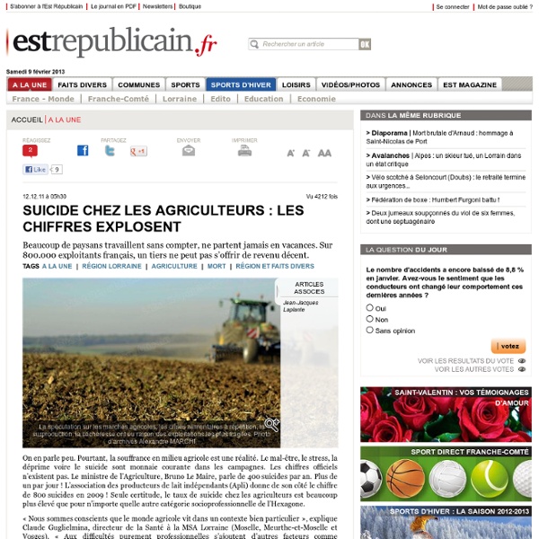 Suicide chez les agriculteurs : les chiffres explosent