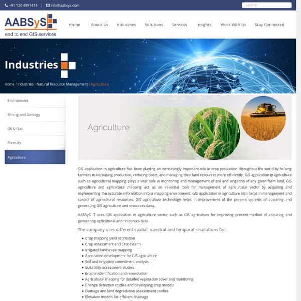 GIS Agriculture Mapping & GIS Application in Agriculture - AABSYS