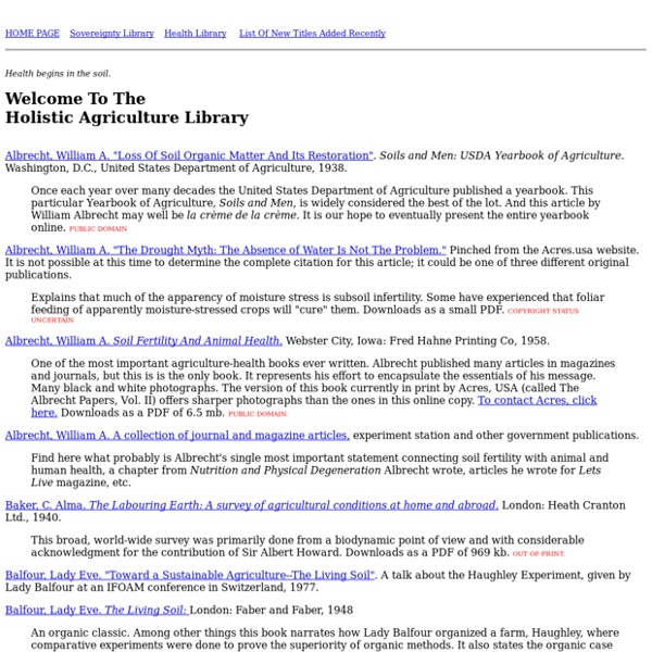 Agriculture Library Index