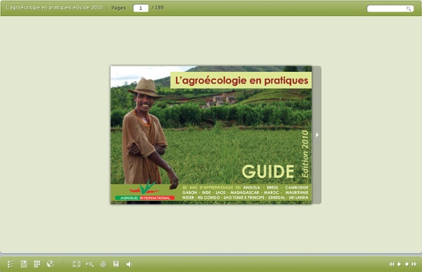 L'agroecologie en pratiques eGuide 2010