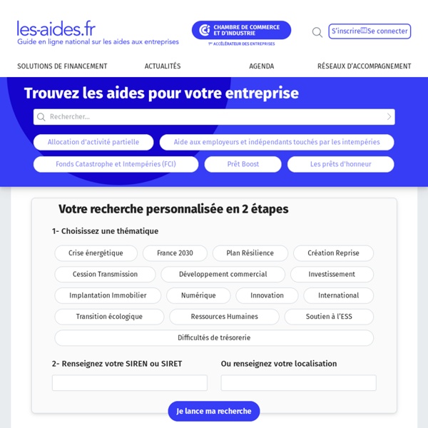 Toutes les aides pour votre entreprise