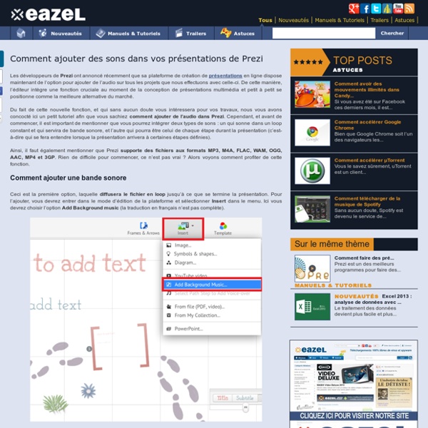 Ajoutez du son à vos présentation Prezi