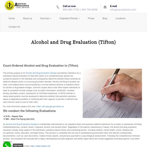 $89 - Alcohol and Drug Evaluation