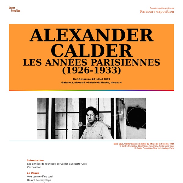 Alexander Calder 2009 Dossier