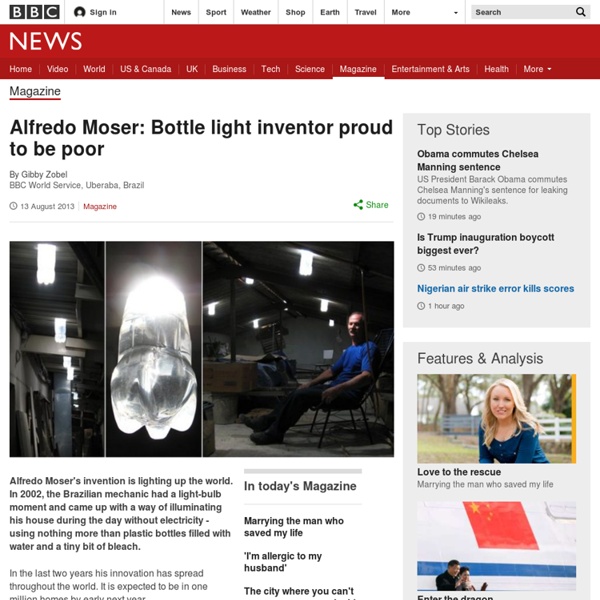 Alfredo Moser: Bottle light inventor proud to be poor
