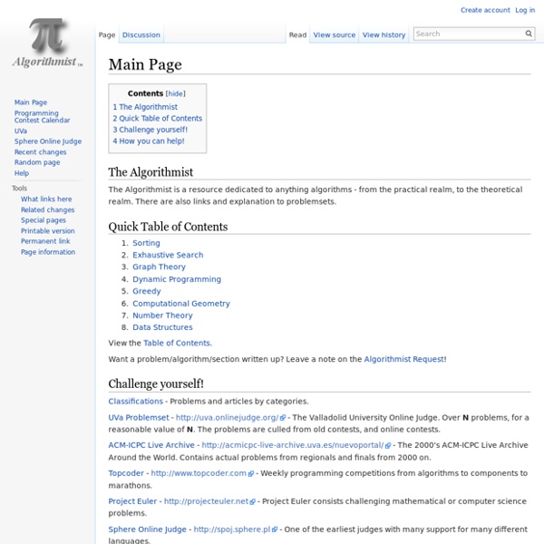 Main Page - Algorithmist