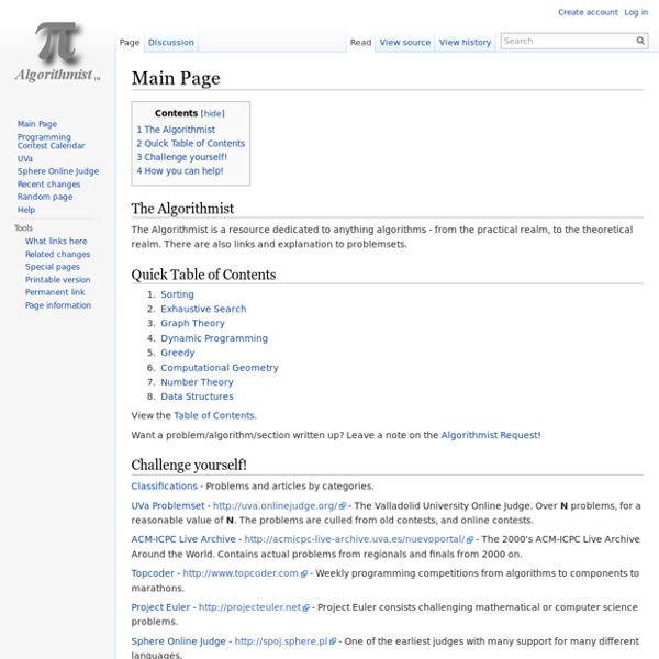 Main Page - Algorithmist