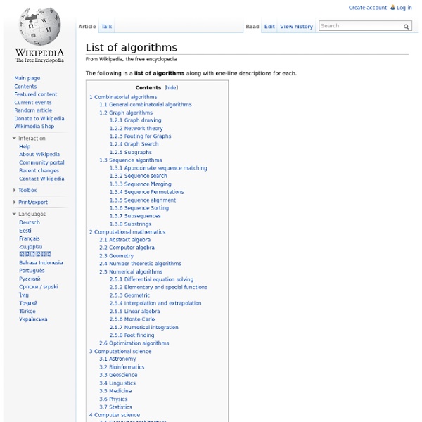 List of algorithms
