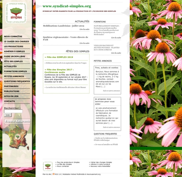 Syndicat des Simples, producteurs-cueilleurs de plantes médicinales aromatiques, alimentaires, cosmétiques et tinctoriales