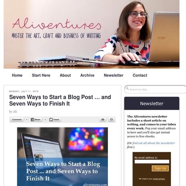 Aliventures — Writing, blogging, and self-publishing