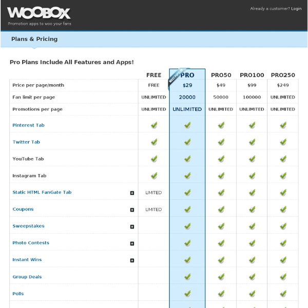 Woobox Plans & Pricing