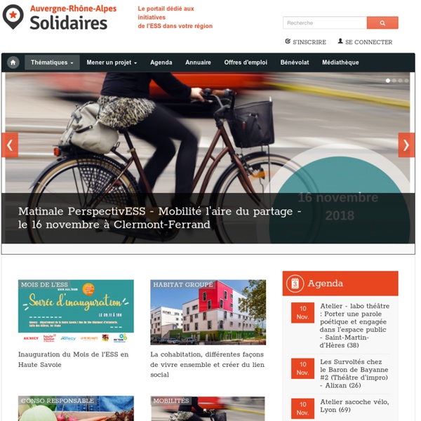 Le site des initiatives sociales et solidaires de la région Rhône-Alpes