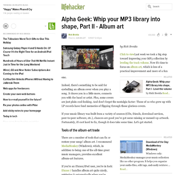 Alpha Geek: Whip your MP3 library into shape, Part II - Album art