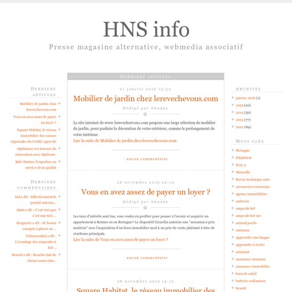 HNS info - Presse magasine alternative, webmedia associatif