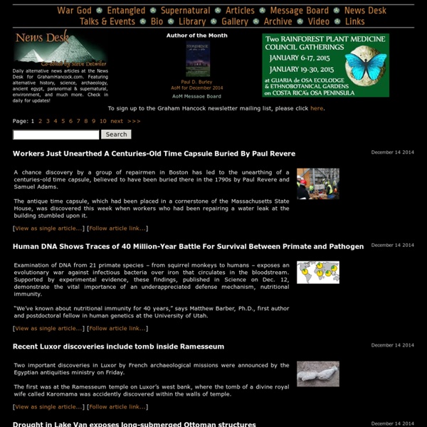 The Official Graham Hancock Website: Newsdesk