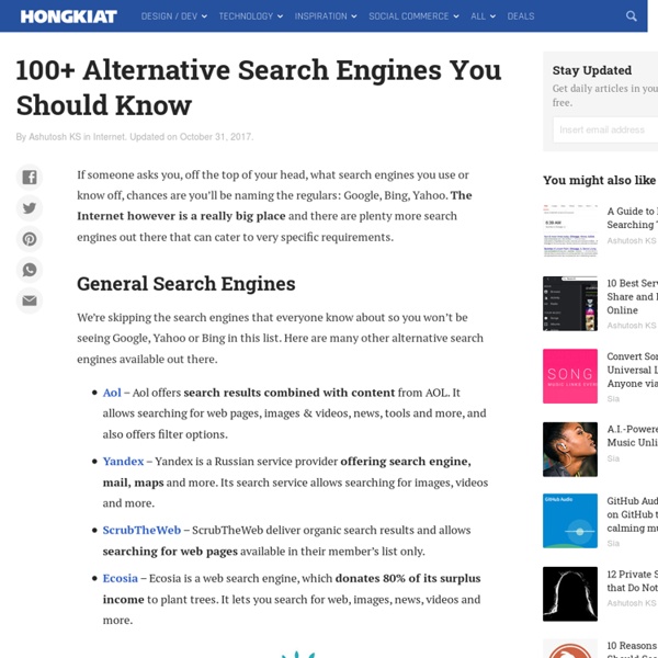 100+ Alternative Search Engines You Should Know