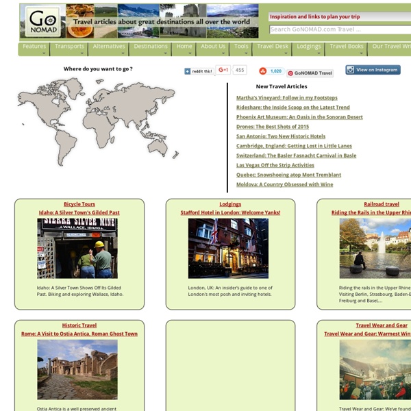 Alternative Travel, destination guides, travel places - GoNOMAD Travel