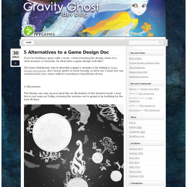 5 Alternatives to a Game Design Doc « Gravity Ghost