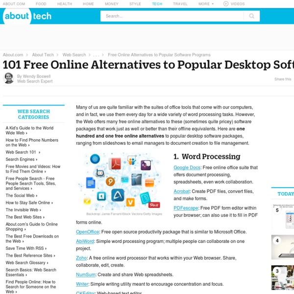 101 Free Web Alternatives to Popular Software
