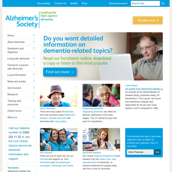 Alzheimer's Society - Leading the fight against dementia