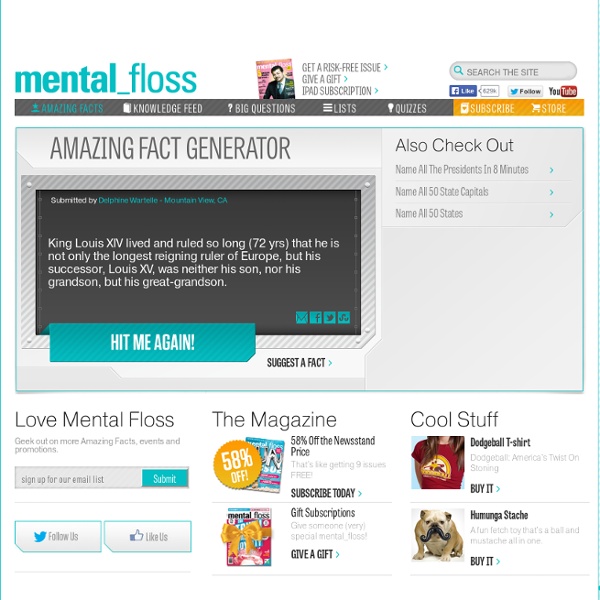 Amazing and Interesting Facts Generator – Mental Floss