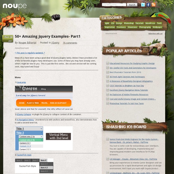 50+ Amazing Jquery Examples- Part1