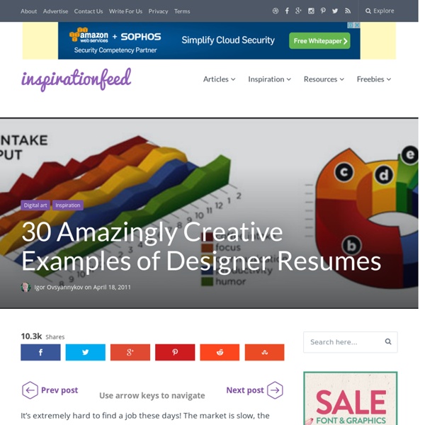 30 Amazingly Creative Examples of Designer Resumes