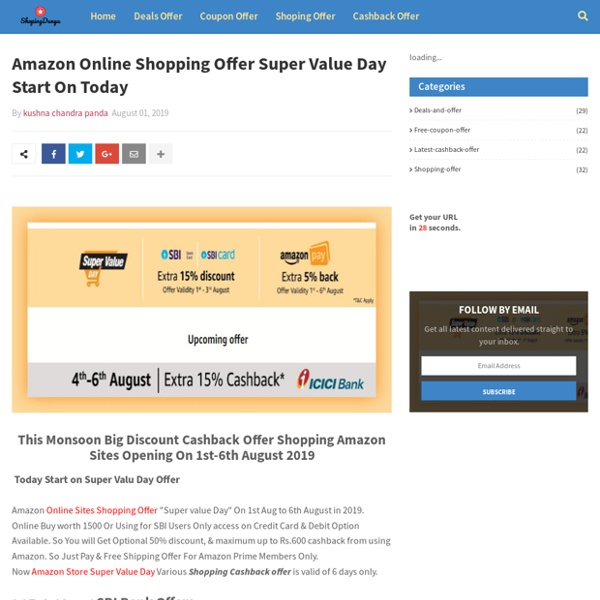 Amazon Online Shopping Offer Super Value Day Start On Today