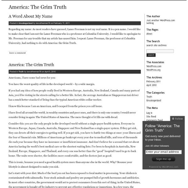 America: The Grim Truth