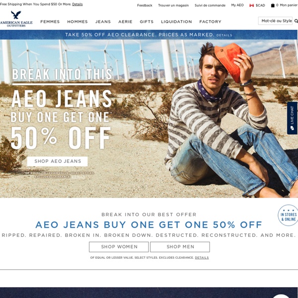 American Eagle Outfitters: Men's & Women's Jeans, T's, Shoes & More