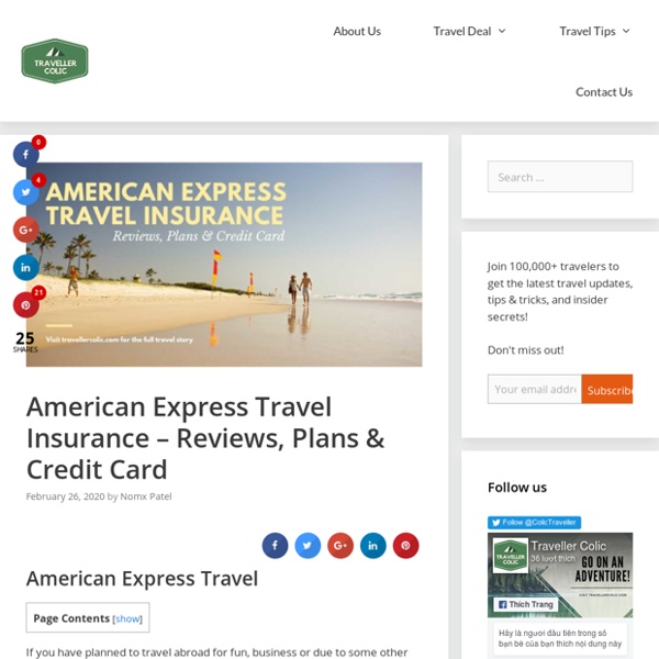 American Express Travel Insurance - Reviews, Plans & Credit Card