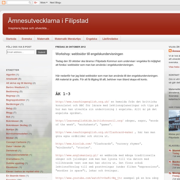 Workshop: webbsidor till engelskundervisningen