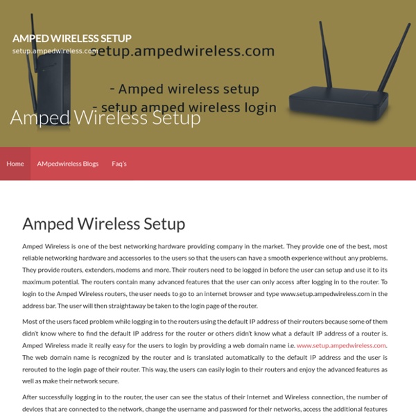 Amped wireless setup