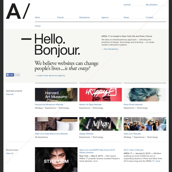 An Interactive Agency — AREA 17