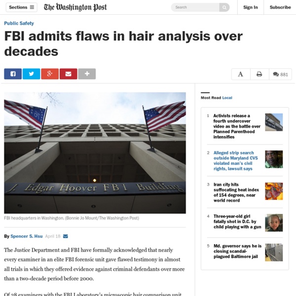 FBI admits flaws in hair analysis over decades