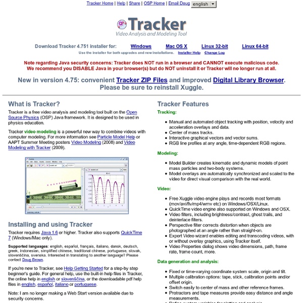 Tracker Video Analysis and Modeling Tool for Physics Education
