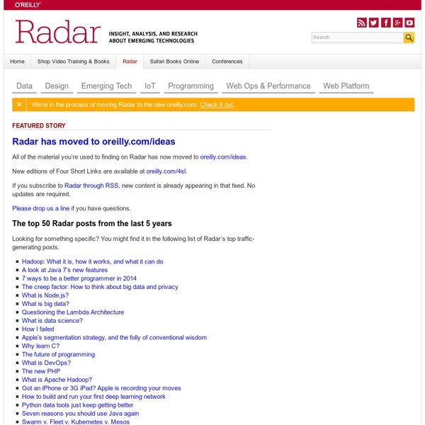 O'Reilly Radar - Insight, analysis, and research about emerging technologies