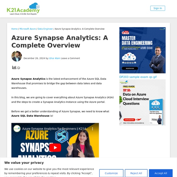 Azure Synapse Analytics (SQL Data Warehouse) Overview