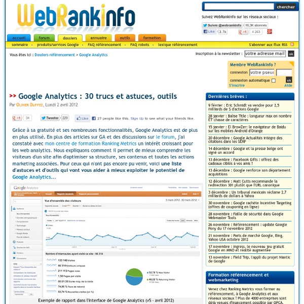 La grande liste des trucs et astuces Google Analytics (+ outils, logiciels, conseils)