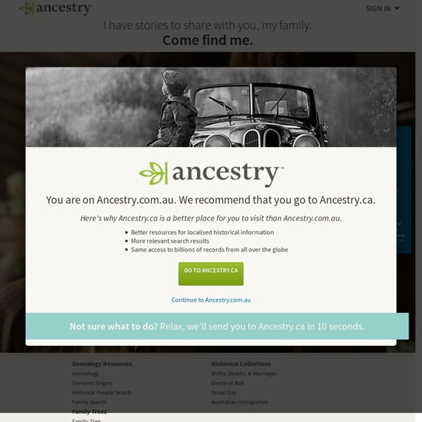 Genealogy, Family Trees & Family History Records at Ancestry.com.au