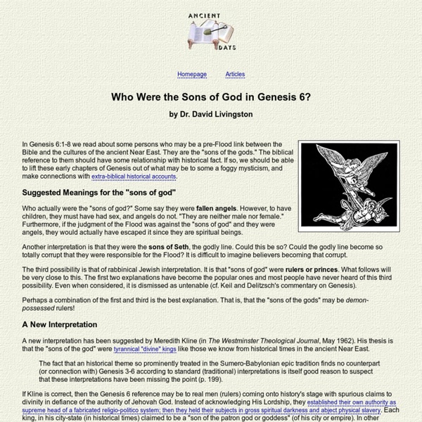 Who Were the Sons of God in Genesis 6?