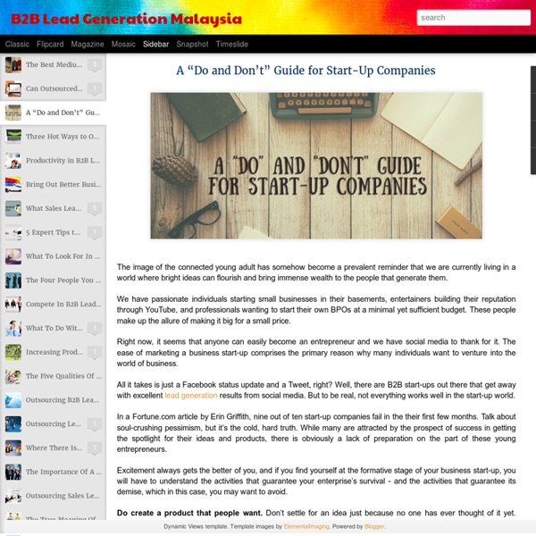 B2B Lead Generation Malaysia: A “Do and Don’t” Guide for Start-Up Companies