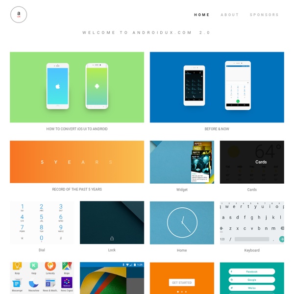 Collection of Google Android UX screen shots