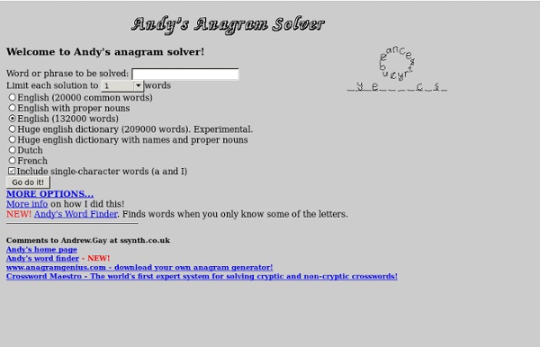 Andys anagram solver