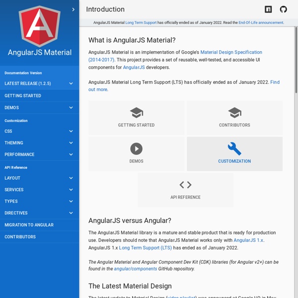 AngularJS Material - Introduction