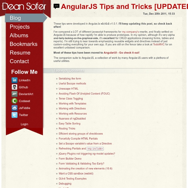 AngularJS Tips and Tricks [UPDATED] ☢ DeanSofer.com