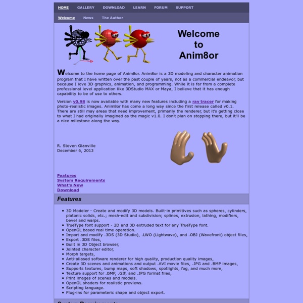 Anim8or Free 3D Animation Software